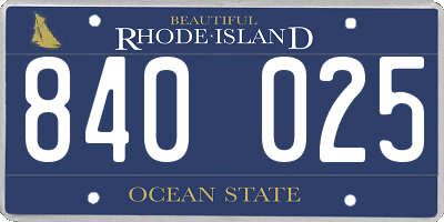 RI license plate 840025