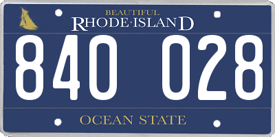 RI license plate 840028