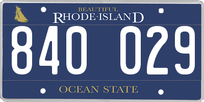 RI license plate 840029