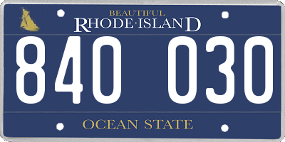 RI license plate 840030