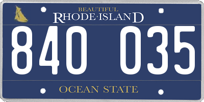RI license plate 840035