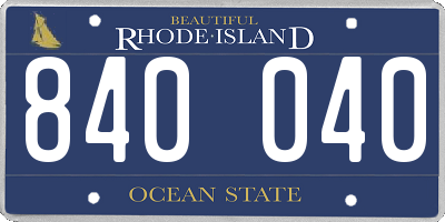 RI license plate 840040