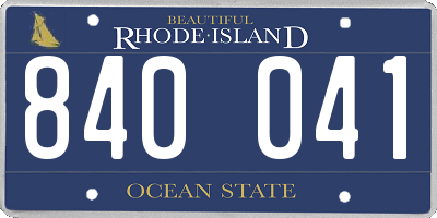 RI license plate 840041