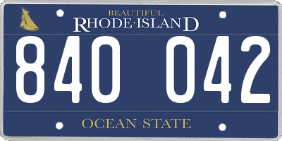 RI license plate 840042