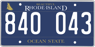 RI license plate 840043