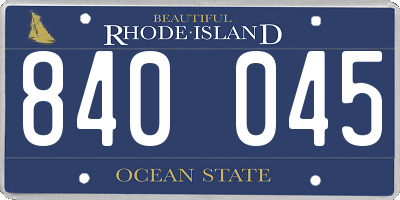 RI license plate 840045