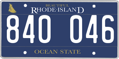 RI license plate 840046