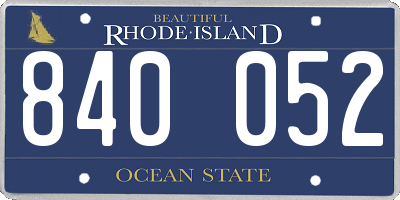 RI license plate 840052