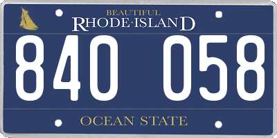 RI license plate 840058