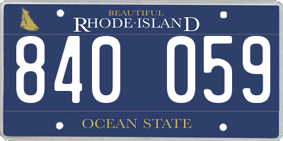 RI license plate 840059