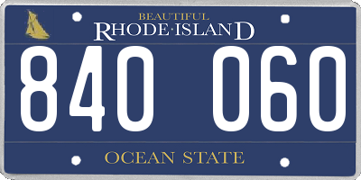 RI license plate 840060