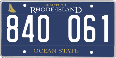 RI license plate 840061