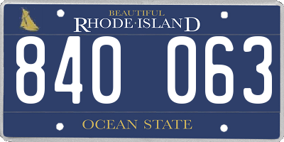 RI license plate 840063
