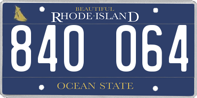 RI license plate 840064