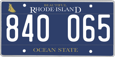 RI license plate 840065
