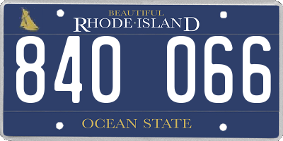 RI license plate 840066