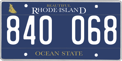 RI license plate 840068