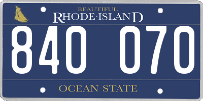 RI license plate 840070