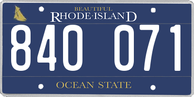RI license plate 840071