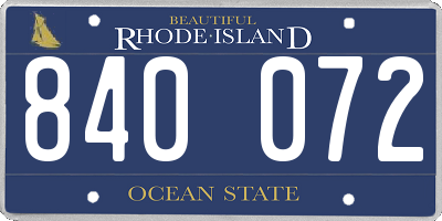 RI license plate 840072