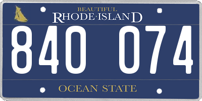 RI license plate 840074