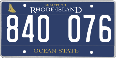 RI license plate 840076