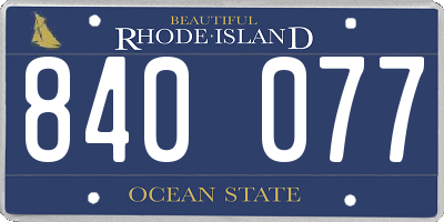 RI license plate 840077