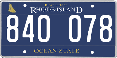 RI license plate 840078