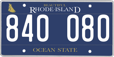 RI license plate 840080