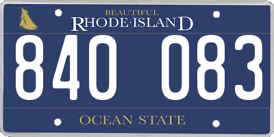 RI license plate 840083