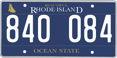 RI license plate 840084