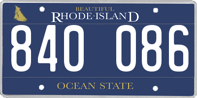 RI license plate 840086
