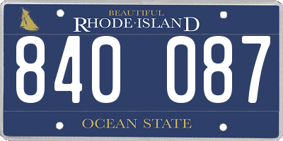 RI license plate 840087