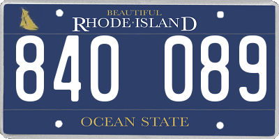 RI license plate 840089