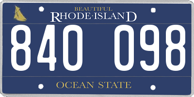 RI license plate 840098
