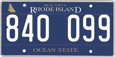 RI license plate 840099