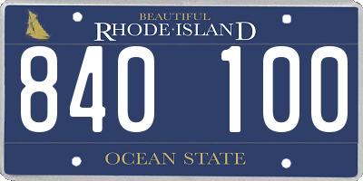 RI license plate 840100