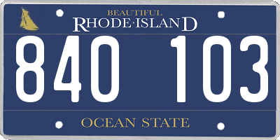 RI license plate 840103