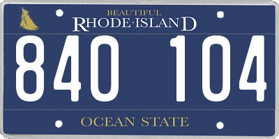 RI license plate 840104