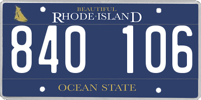 RI license plate 840106