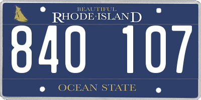 RI license plate 840107