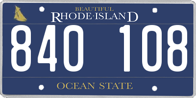 RI license plate 840108