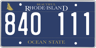 RI license plate 840111
