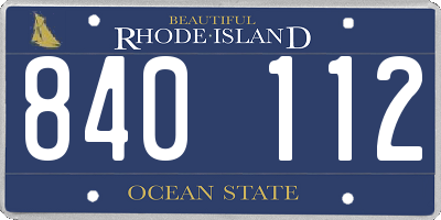 RI license plate 840112