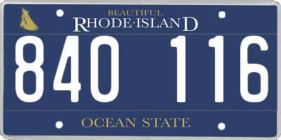 RI license plate 840116
