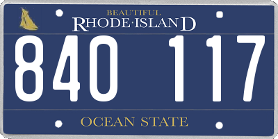 RI license plate 840117