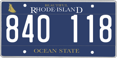 RI license plate 840118
