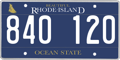 RI license plate 840120