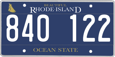 RI license plate 840122