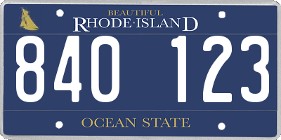 RI license plate 840123